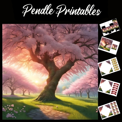 Beautiful Blossom Tree 7x7 Card Kit. Matching Box, Gift Bauble,Tag