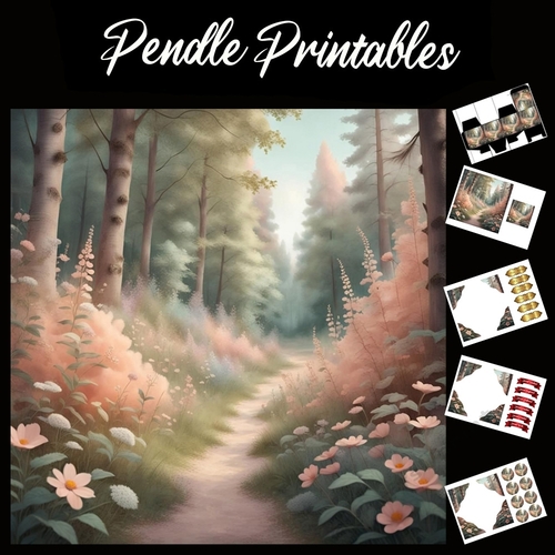 Wild Walk 7x7 Card Kit. Matching Box, Gift Bauble,Tag