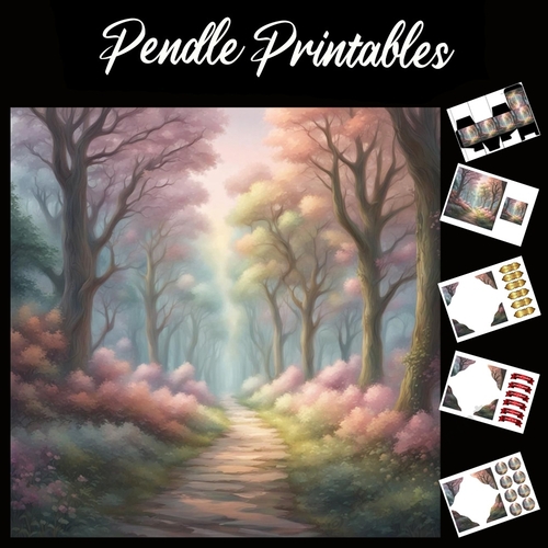 Light Through The Trees 7x7 Card Kit. Matching Box, Gift Bauble,Tag