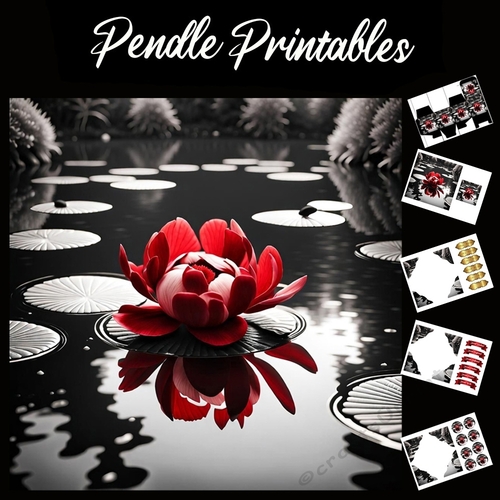 The Pond Lilly. 7x7 Card Kit. Matching Box, Gift Bauble,Tag