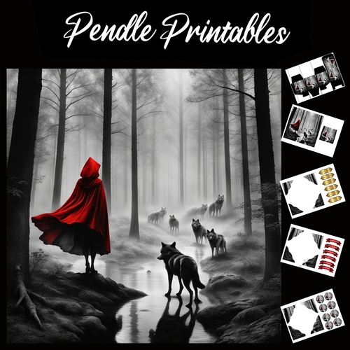 Red. Leader Of The Wolf Pack 7x7 Card Kit. Matching Box, Gift Bauble,Tag