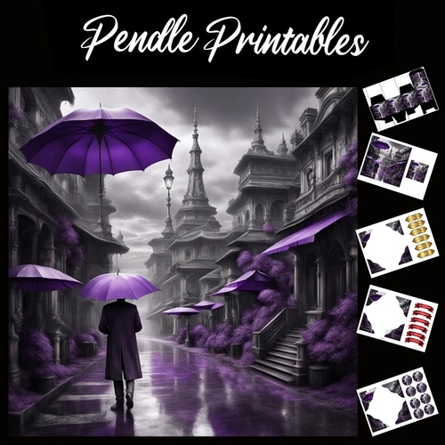 The Purple Place . 7x7 Card Kit. Matching Box, Gift Bauble,Tag