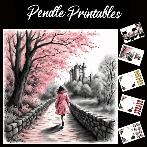 The Pink Path . 7x7 Card Kit. Matching Box, Gift Bauble,Tag