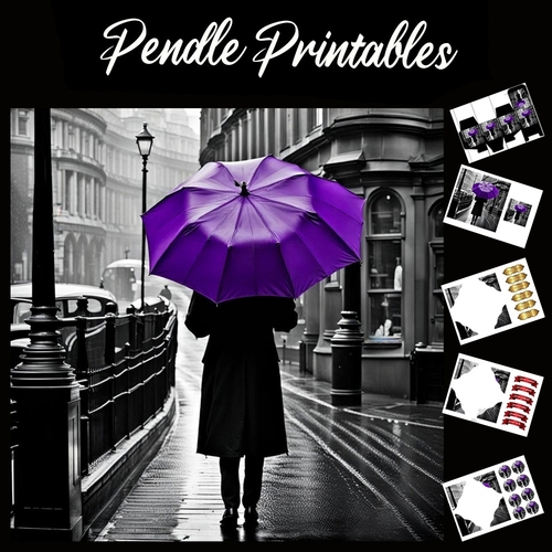 Purple Rain. 7x7 Card Kit. Matching Box, Gift Bauble,Tag
