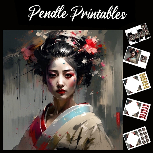 Painted Beautiful Lady 7x7 Card Kit. Matching Box, Gift Bauble,Tag