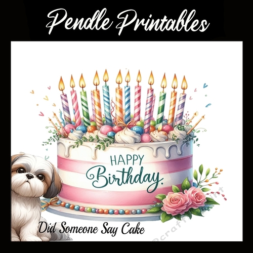 Shitz Shu Cake Lover  7x7 Card Kit. Matching Box, Gift Tag