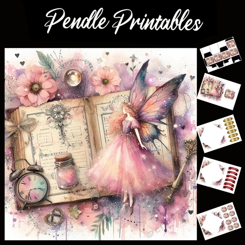 Fairyworld 7x7 Card Kit. Matching Box, Gift Bauble,Tag