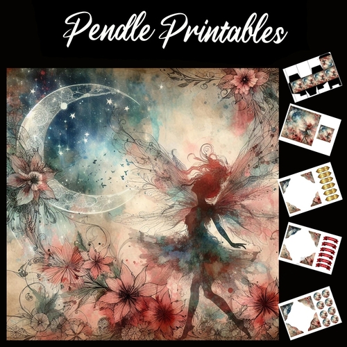 Dreamland Pixies 7x7 Card Kit. Matching Box, Gift Bauble,Tag