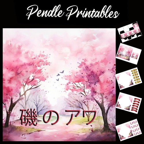 Unrequited Love Japanese Writing 7x7 Card Kit. Matching Box, Gift Bauble,Tag