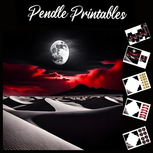 Blood Red Sky 7x7 Card Kit. Matching Box, Gift Bauble,Tag