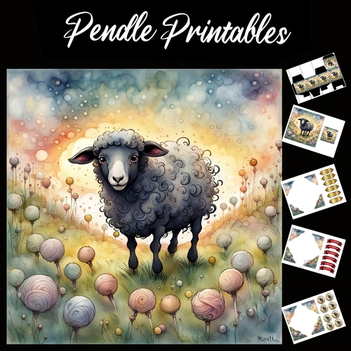 Nursery Rhyme: Baa Baa Black Sheep 2 7x7 Card Kit. Matching Box, Gift Bauble,Tag