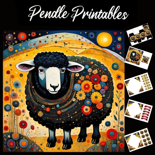 Nursery Rhyme: Baa Baa Black Sheep 3 7x7 Card Kit. Matching Box, Gift Bauble,Tag