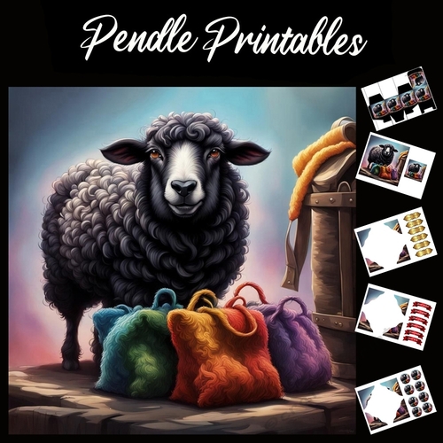 Nursery Rhyme: Baa Baa Black Sheep 4 7x7 Card Kit. Matching Box, Gift Bauble,Tag