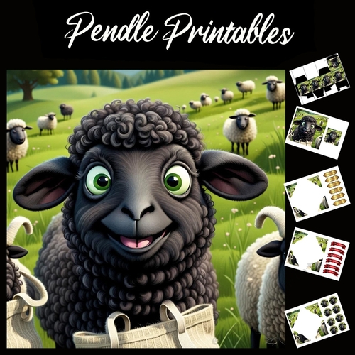 Nursery Rhyme: Baa Baa Black Sheep 7 7x7 Card Kit. Matching Box, Gift Bauble,Tag