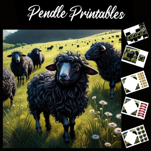 Nursery Rhyme: Baa Baa Black Sheep 12 7x7 Card Kit. Matching Box, Gift Bauble,Tag