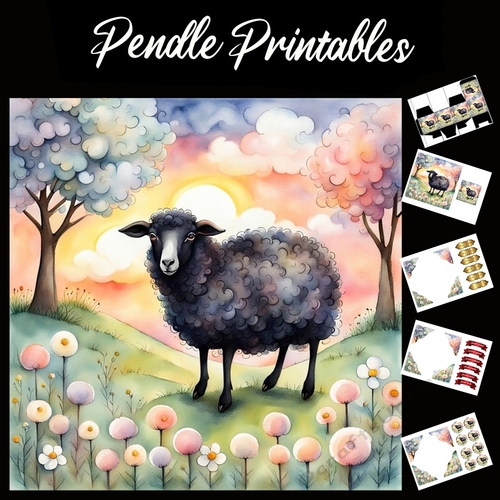Nursery Rhyme: Baa Baa Black Sheep 13 7x7 Card Kit. Matching Box, Gift Bauble,Tag