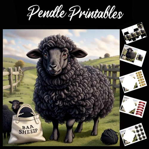 Nursery Rhyme: Baa Baa Black Sheep 15 7x7 Card Kit. Matching Box, Gift Bauble,Tag