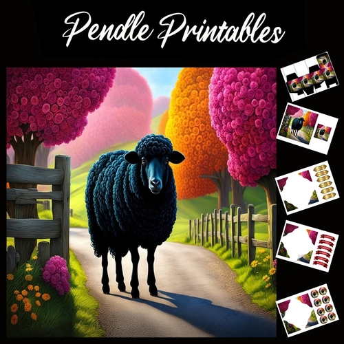 Nursery Rhyme: Baa Baa Black Sheep 17 7x7 Card Kit. Matching Box, Gift Bauble,Tag