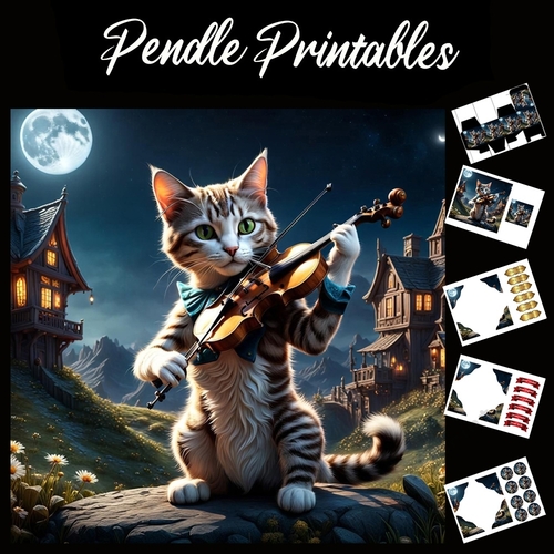 Nursery Rhyme: Hey Diddle Diddle 7x7 Card Kit. Matching Box, Gift Bauble,Tag