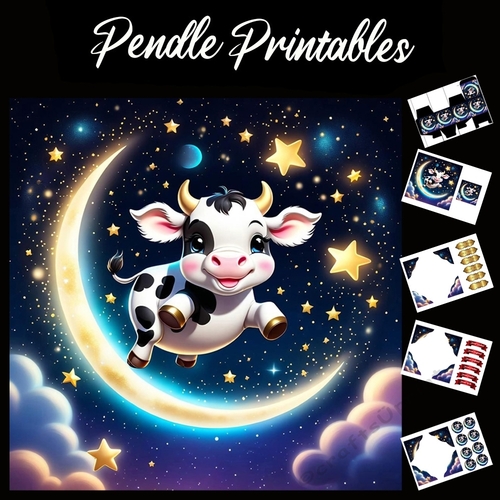 Nursery Rhyme: Hey Diddle Diddle 2 7x7 Card Kit. Matching Box, Gift Bauble,Tag