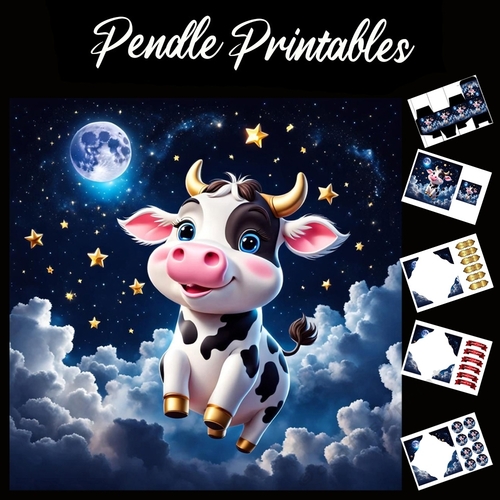 Nursery Rhyme: Hey Diddle Diddle 4 7x7 Card Kit. Matching Box, Gift Bauble,Tag