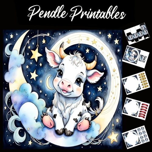 Nursery Rhyme: Hey Diddle Diddle 7 7x7 Card Kit. Matching Box, Gift Bauble,Tag