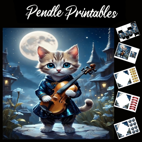Nursery Rhyme: Hey Diddle Diddle 8 7x7 Card Kit. Matching Box, Gift Bauble,Tag