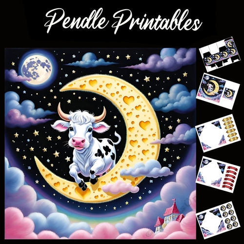 Nursery Rhyme: Hey Diddle Diddle 9 7x7 Card Kit. Matching Box, Gift Bauble,Tag