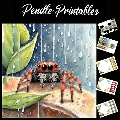 Nursery Rhyme: Incy Wincy Spider 2 7x7 Card Kit. Matching Box, Gift Bauble,Tag