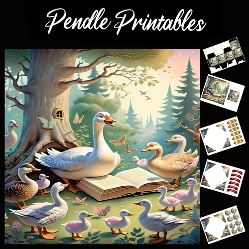 Nursery Rhyme: Mother Goose 7x7 Card Kit. Matching Box, Gift Bauble,Tag