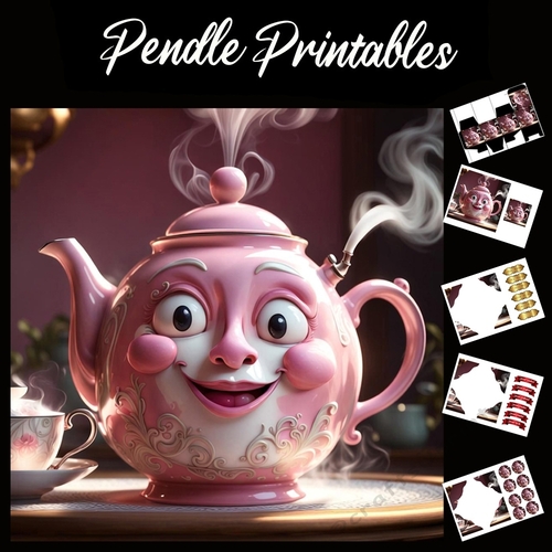 Nursery Rhyme: Im A Little Teapot 2 7x7 Card Kit. Matching Box, Gift Bauble,Tag