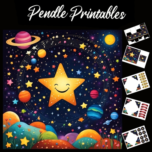 Nursery Rhyme: Twinkle Twinkle 3 7x7 Card Kit. Matching Box, Gift Bauble,Tag