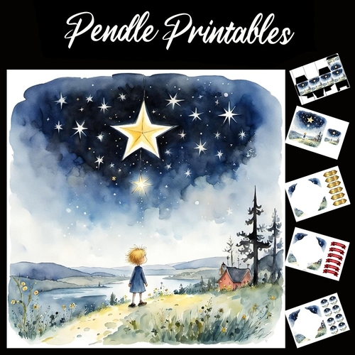 Nursery Rhyme: Twinkle Twinkle 4 7x7 Card Kit. Matching Box, Gift Bauble,Tag