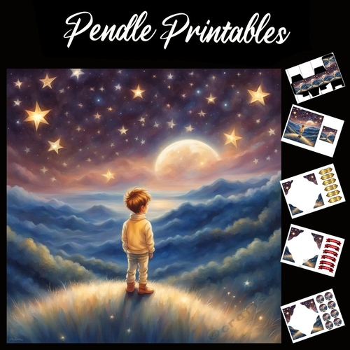 Nursery Rhyme: Twinkle Twinkle 5 7x7 Card Kit. Matching Box, Gift Bauble,Tag