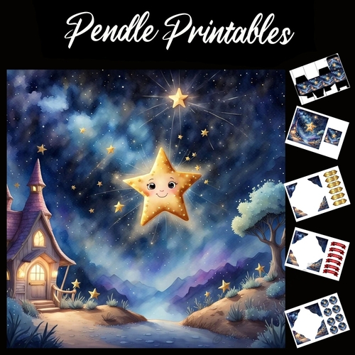 Nursery Rhyme: Twinkle Twinkle 12 7x7 Card Kit. Matching Box, Gift Bauble,Tag