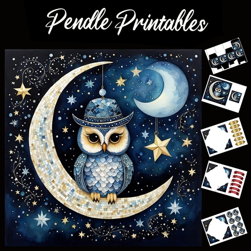 Nursery Rhyme: Wise Owl 7x7 Card Kit. Matching Box, Gift Bauble,Tag