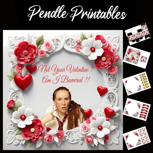 Am I Bovvered Comedy Valentines Card 7x7 Card Kit. Matching Box, Gift Bauble,Tag