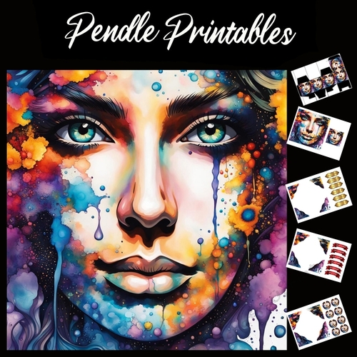 Splatter Art: Beauty 7x7 Card Kit. Matching Box, Gift Bauble,Tag
