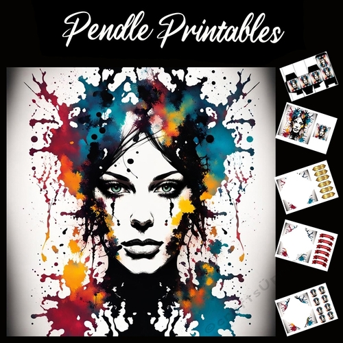 Splatter Art: Freedom 7x7 Card Kit. Matching Box, Gift Bauble,Tag