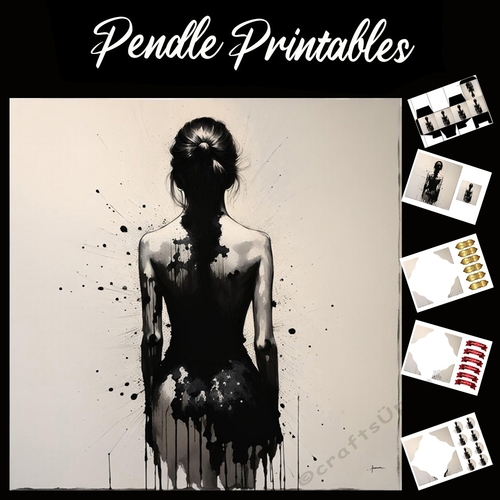 Splatter Art: The Ink Nude 7x7 Card Kit. Matching Box, Gift Bauble,Tag