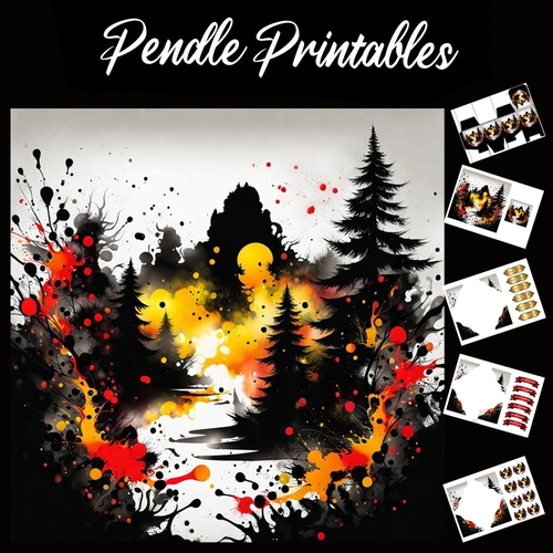 Splatter Art: Destruction 7x7 Card Kit. Matching Box, Gift Bauble,Tag