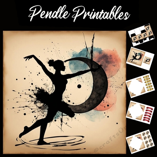 Splatter Art: Moon Dancer 7x7 Card Kit. Matching Box, Gift Bauble,Tag