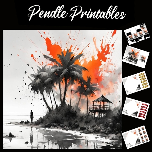 Splatter Art: A Special Place 7x7 Card Kit. Matching Box, Gift Bauble,Tag