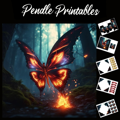 Flame Art: The Butterfly 7x7 Card Kit. Matching Box, Gift Bauble,Tag