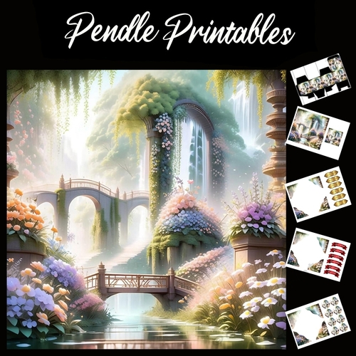 Pastel Art: The Hanging Garden 7x7 Card Kit. Matching Box, Gift Bauble,Tag
