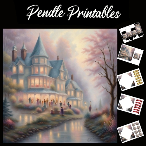 Pastel Art: The Gathering 7x7 Card Kit. Matching Box, Gift Bauble,Tag