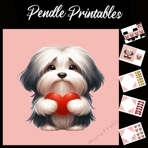 Puppy Love: Cute Havanese 7x7 Card Kit. Matching Box, Gift Bauble,Tag