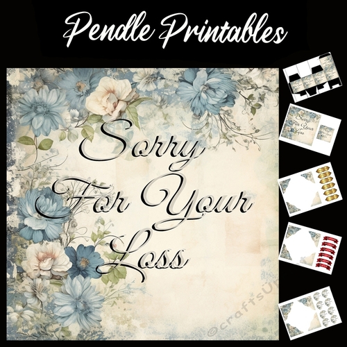 Sorry For Your Loss . 7x7 card, flower box, message card with matching envelope.