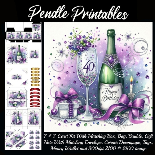 Purple Fizz 40th Birthday Complete Kit