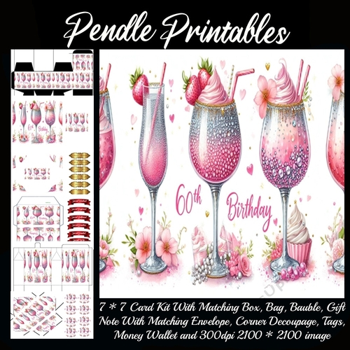 Strawberry Fizz 60th Birthday Complete Kit